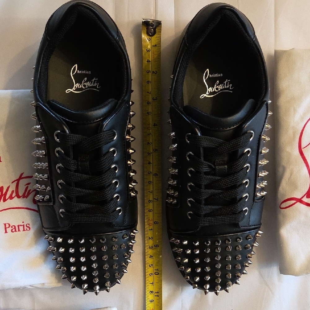 Christian Louboutin Black Sneakers with Silver Spikes - Picture 9 of 16